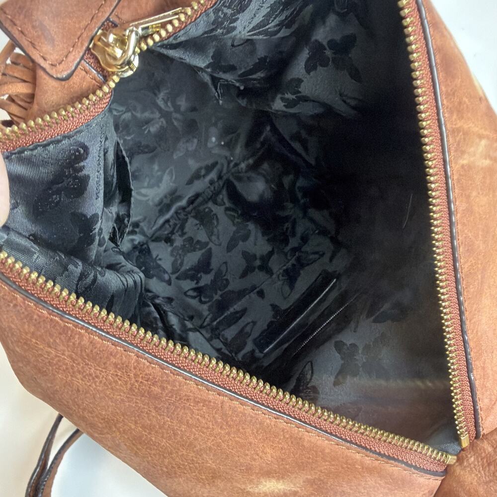 Rebecca Minkoff Julian Fringe Leather Backpack Brown | Boho Festival Bag - Picture 13 of 16